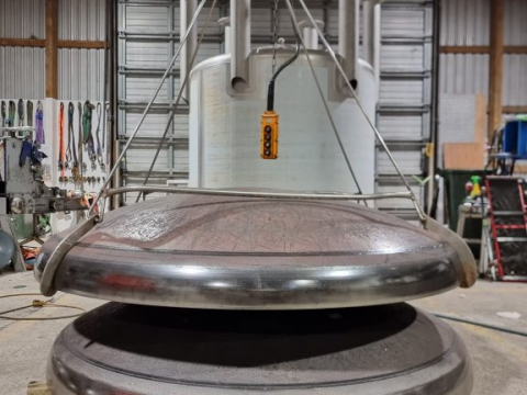 Mild steel 10mm thick domes for vacuum tank, 1500mm diameter